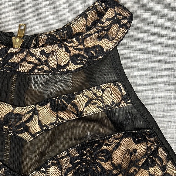 Black & Nude Lace Illusion Bodycon Dress Juniors Size Medium Prom Homecoming - Picture 4 of 9